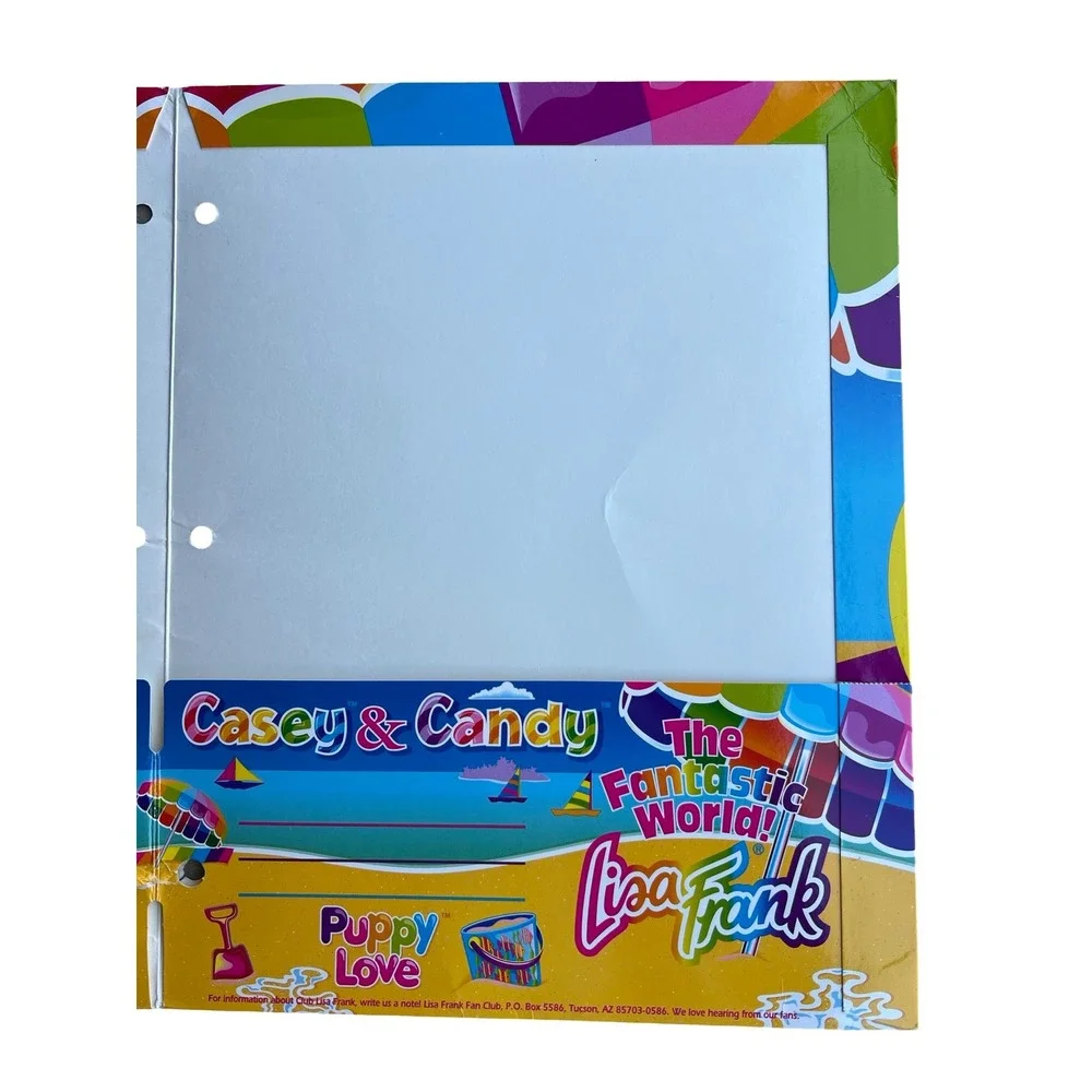 Vintage Lisa Frank Casey and Candy Puppy Love Folder 2 Pocket Made in USA 90s